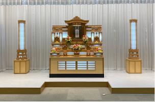 茨木市立斎場の市営葬儀プラン 祭壇例